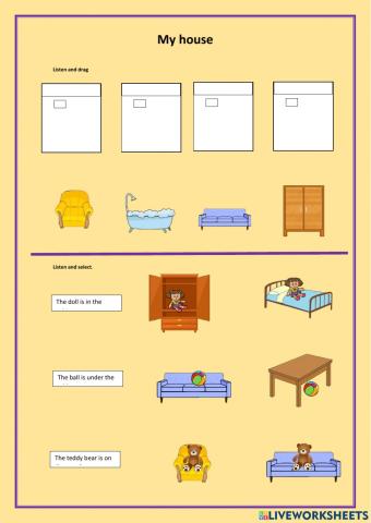 My house (furniture-prepositions)