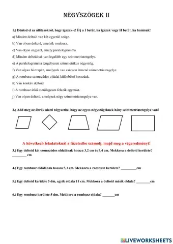 Négyszögek II.