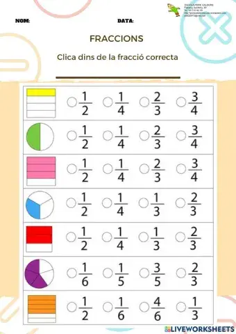 Clica a les fraccions