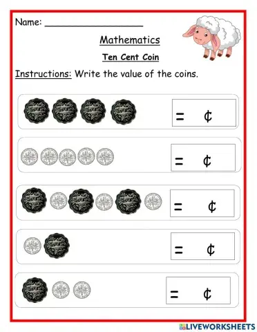 Counting ten cents coins