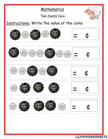 Counting ten cents coins