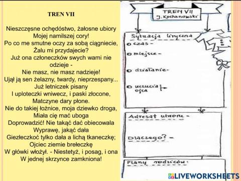 Jan Kochanowski tren VII i VIII