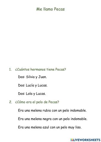 Me llamo Pecas