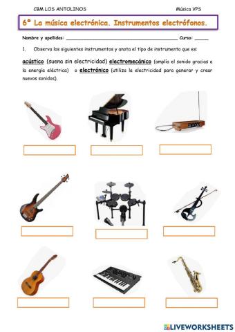 Instrumentos acústicos y electrófonos