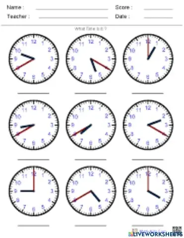 Time worksheet