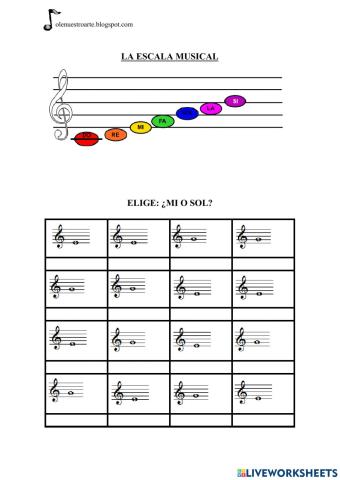 Lenguaje Musical MI o SOL