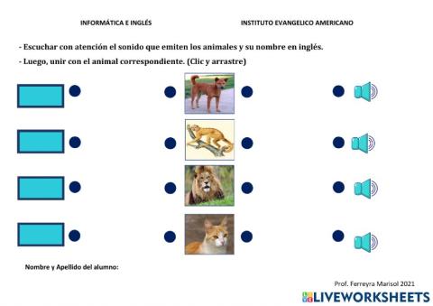 Animales: Vocabulario de Inglés