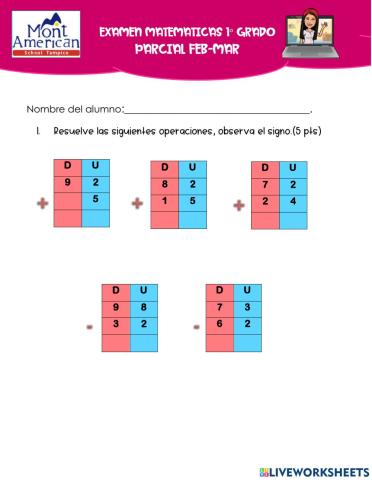 Parcial matemáticas 1º