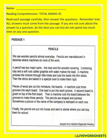 Reading Comprehension GLAT practice 