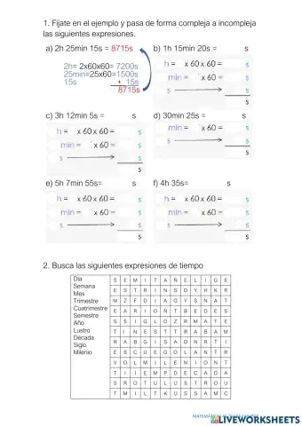 Forma compleja e incompleja del tiempo