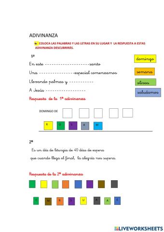 Adivinanza Semana  Santa