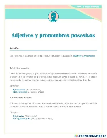 Pronombres posesivos