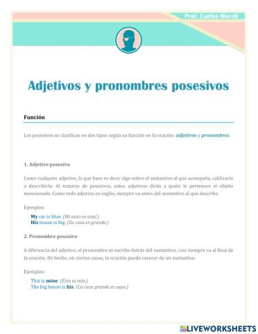 Pronombres posesivos