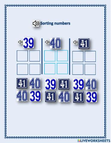 sorting number 39, 40,41- LN