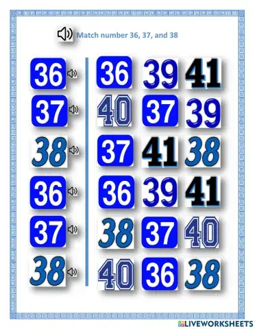 match number 36, 37, 38 - LN