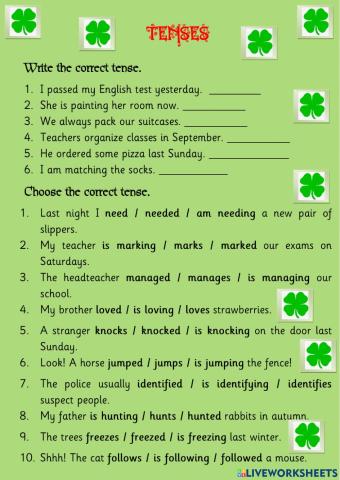 Present and past tenses