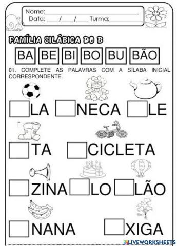 Sílaba inicial b