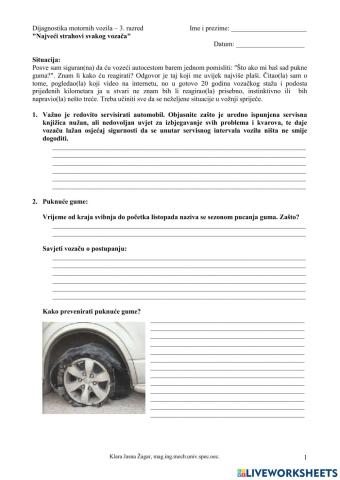 Vježba - Najveći strahovi svakog vozača