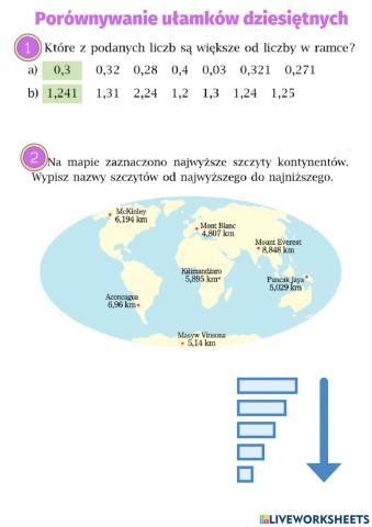 Porównywanie ulamków dziesiętnych