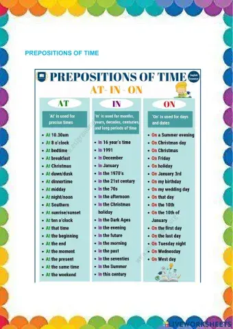 prepositions of time
