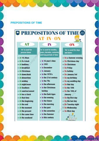 prepositions of time