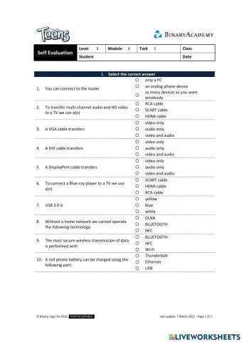 Unit 4 - Task 1- Worksheet 1