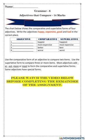 Adjectives that Compare