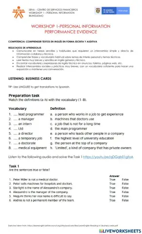 Workshop 1 - business cards