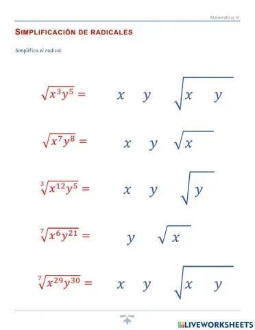 II.6.2.Radicales simplificación exponentes