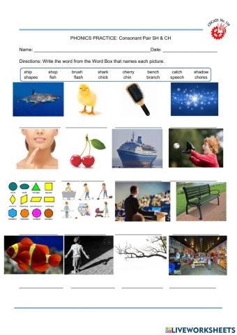Consonant Pair SH & CH
