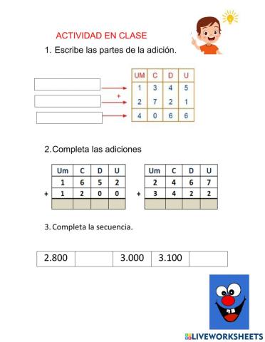 Actividad en clase Unidad de Mil