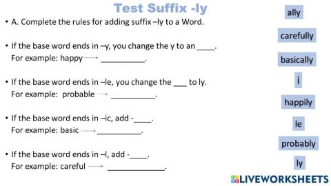 Suffix -ly