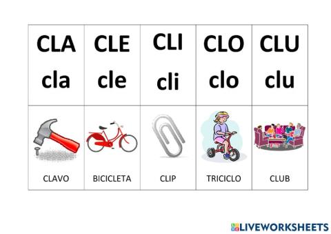 Silabas clacleclicloclu