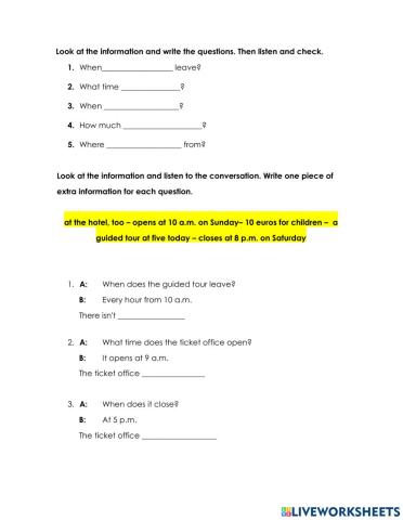 Listening ASking for information