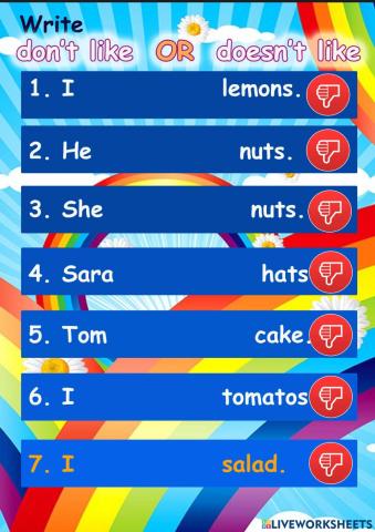 Using don't like doesn't like