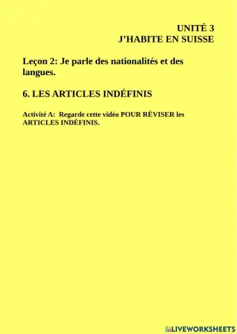 Articles indéfinis