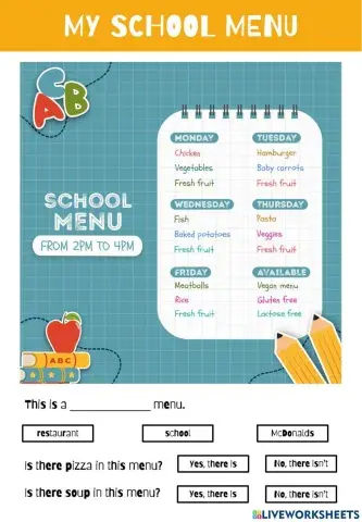 My school menu
