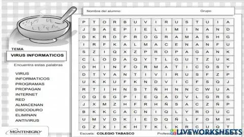 Sopa letras virus
