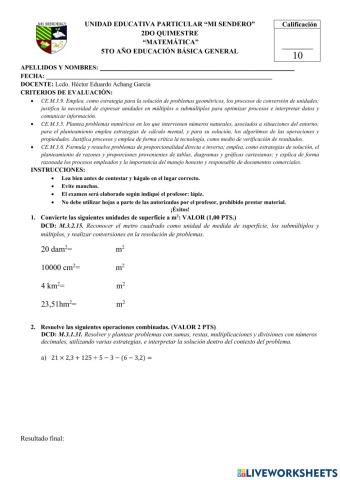 2Do Examen Quimestral