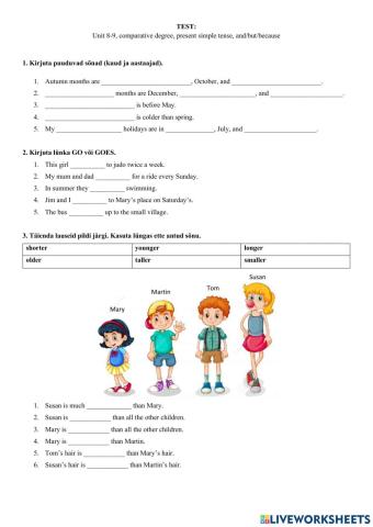 English test (ILE 2, units 8-9)