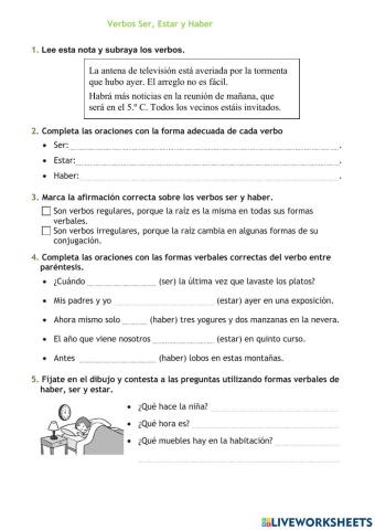 Verbos Haber, Estar y Ser