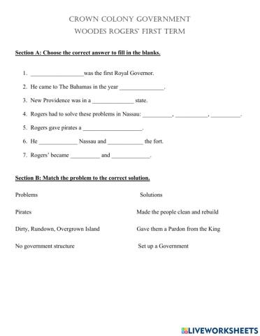 Woodes Rogers First Term