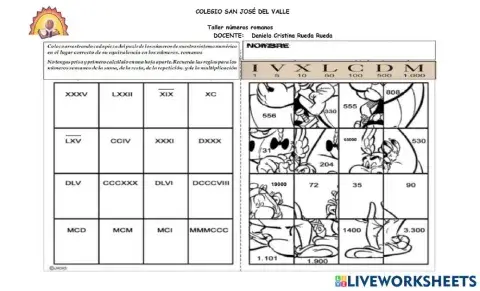 Taller números romanos