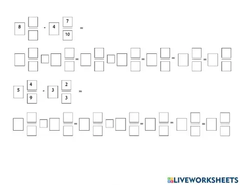 חיסור שברים