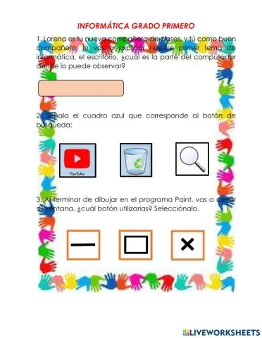 Escritorio, ventana y botón de búsqueda