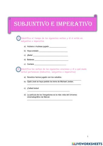Subjuntivo e imperativo