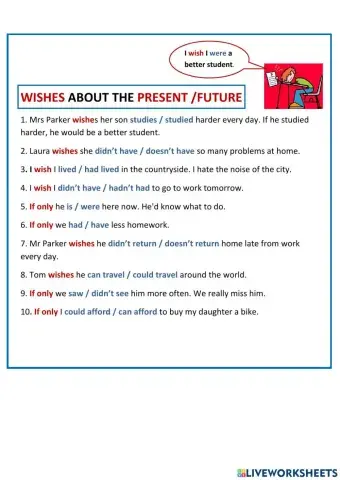 Wishes about the  present - future