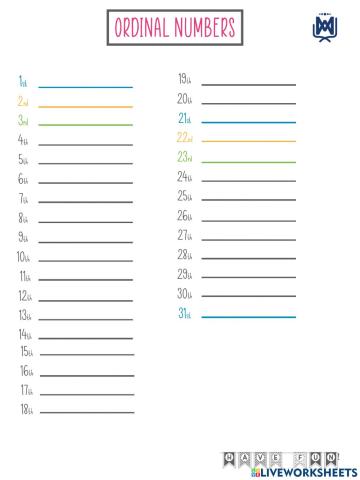 Ordinal Numbers