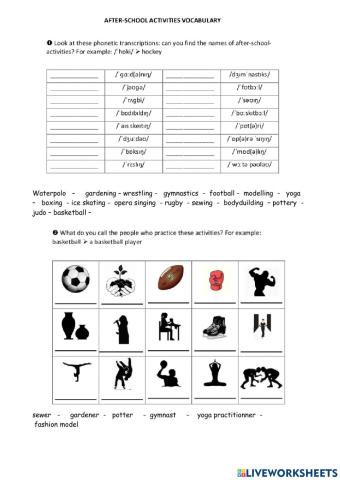 After school activities