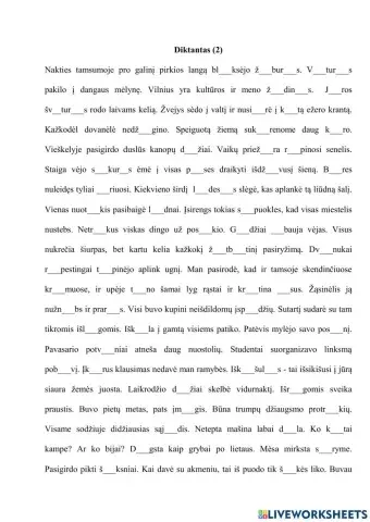 Diktantas. Ilgieji, trumpieji balsiai